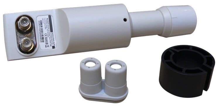 Maximum XO R2 Twin LNB - smal twin LNB - s&aelig;rdeles egnet til multibeam parabol.