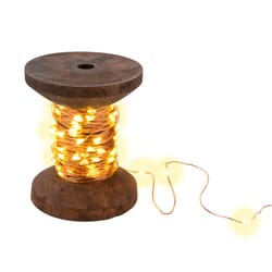 LED Light chain "Yarn spool - thread spool", 10 meters - 100 LED - 2W.LED light chain with 3 meter USB cable, light chain 10 meters with 100 micro-LEDs in warm white (2700 K) and switch (on/off). Warm white micro-LEDs create a cozy atmosphere, either as a concentrated light source on the coil or decorated as a light chain.goobay