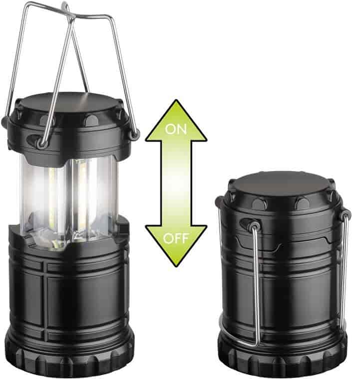 LED lampe batteri High Bright 250, 250 lm, lysrækkevidde 4 metergoobayLED Lommelygter Sort Batteridrevet campinglampe High Bright 250 LED. Campinglampen drives af 3 stk AAA batterier. Campinglanternens lampehoved kan trækkes ud for trinløs justering af lyskeglen og 3 stk. 3 W COB LED'er sikrer højt lysudbytte på 250 lm og en lysrækkevidde på 4 meter. Velegnet som teltlampe og er ideel til fritid, camping, festivaler, vandreture, fiskeri, vejhjælp eller midlertidig batteridrevet nødbelysning. 