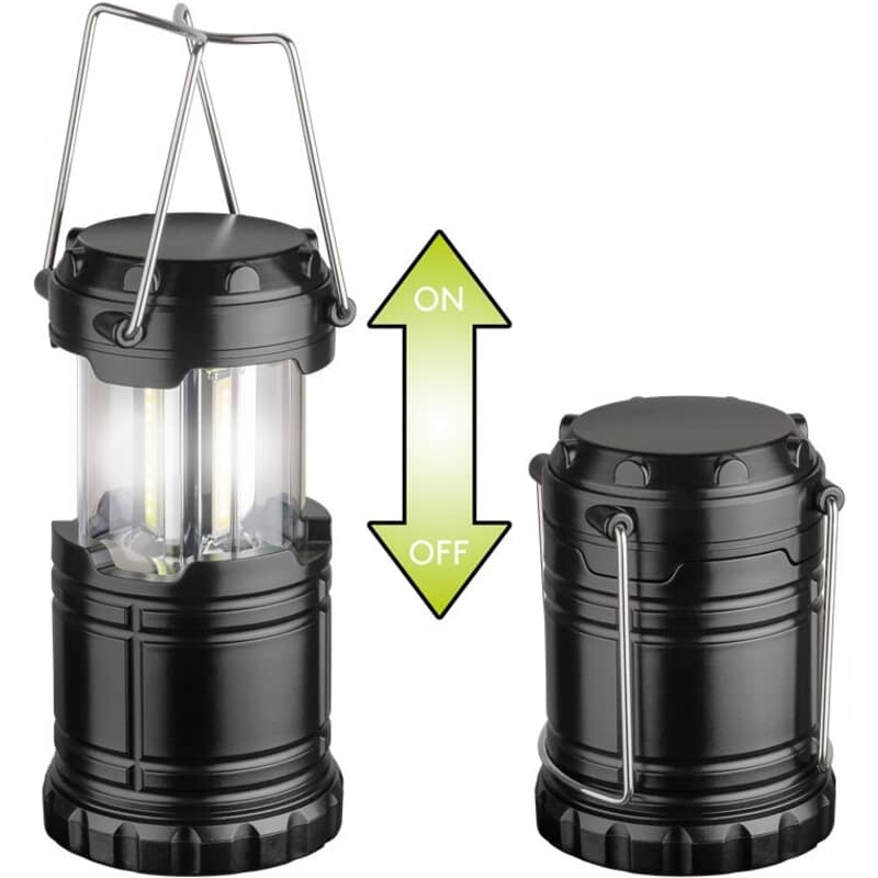 Battery-powered LED lamp High Bright 250Battery-powered camping lamp High Bright 250 LED. The camping lamp is powered by 3 AAA batteries. The camping lantern's lamp head can be pulled out for stepless adjustment of the light cone and 3 pcs. 3 W COB LEDs ensure a high light output of 250 lm and a light range of 4 metres. suitable as a tent lamp and is ideal for leisure, camping, festivals, hiking, fishing, roadside assistance or temporary battery-powered emergency lighting.goobay Battery-powered LED lamp High Bright 250Battery-powered camping lamp High Bright 250 LED. The camping lamp is powered by 3 AAA batteries. The camping lantern's lamp head can be pulled out for stepless adjustment of the light cone and 3 pcs. 3 W COB LEDs ensure a high light output of 250 lm and a light range of 4 metres. suitable as a tent lamp and is ideal for leisure, camping, festivals, hiking, fishing, roadside assistance or temporary battery-powered emergency lighting.goobay