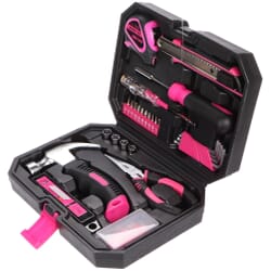 Toolset HOME PINK 66Practical pink/pink tool set SIXTOL HOME PINK 66 is a good helper in the home. The set contained the most used tools, with which you can easily and quickly repair anything. The SIXTOL HOME PINK 66 tool set consists of tools such as pliers, Allen keys, a hammer and much more. A lot of useful little accessories are also included. The tool is stored in a compact, practical black-pink case.N.A.