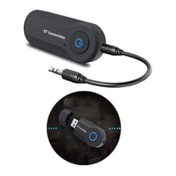 Bluetooth sender - få Bluetooth på eksisterende anlægN.A.Lyd Har du et eksisterende anlæg uden Bluetooth kan du nemt og billigt tilføje Bluetooth funktionalitet så du kan lytte med Bluetooth hovedtelefoner.. Med Bluetooth senderen kan du sende lyden til en Bluetooth højttaler selvom din kilde f.eks. HiFi anlæg ikke oprindeligt har bluetooth. Bluetooth senderen skal blot tilsluttes en USB kilde (for at få strøm) og tilføres stereo lydsignal. Lydsignalet kan tilføres fra din enheds udgang, enten via phono eller 3.5 mm. jackstik.