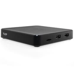TVIP 605 SE IPTV 4K HEVC HD Multimedia Stalker IPTV Stream boksTVIPTVIP Sort TVIP 605SE er en IPTV-enhed med muligheder for at køre både Linux eller Android OS. Understøtter fuld 4K-video, 2,4G og 5G wifi, HEVC og meget mere.TVIP S-Box v.605-SE er den seneste udvikling fra TVIP, som kombinerer det maksimale af tekniske muligheder og integreret WiFi. TVIP S-Box v.605 SE-konsollen opfylder alle moderne krav til en multimedieenhed, herunder understøttelse af streaming media, video on demand (VoD), afspilning af digitale kanaler i høj kvalitet, samt adgang til OTT-indhold (YouTube , Picasa, online biograf, vejrudsigt, sociale netværk og andre) og inkluderer endda en webbrowser. Understøtter TVIP, IPTVPORTAL, Stalker, HTML5/JS portaler. Amlogic S905X quad core 2GHz, 8 GB flash.1 GB RAM