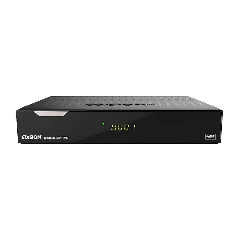 Edision Piccollo S2+T2/CPICCOLLO S2+T2/C is the new EDISION H.265/HEVC COMBO receiver with Card Reader, two tuners, one satellite for DVB-S & S2 and one HYBRID for DVB-T/T2 and DVB-C. It features new processor for fast menu and channel selection, while it can store up to 6000 channels. The new embedded CI is compatible with all cards and and encryption modes while its applications, in combination with its elite IR remote control will provide you with even more fun and enjoyment of your favourite programms and functions. Edision Edision Piccollo S2+T2/CPICCOLLO S2+T2/C is the new EDISION H.265/HEVC COMBO receiver with Card Reader, two tuners, one satellite for DVB-S & S2 and one HYBRID for DVB-T/T2 and DVB-C. It features new processor for fast menu and channel selection, while it can store up to 6000 channels. The new embedded CI is compatible with all cards and and encryption modes while its applications, in combination with its elite IR remote control will provide you with even more fun and enjoyment of your favourite programms and functions. Edision