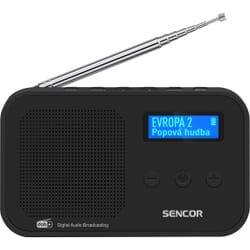 DAB+ digital radio Sencor SRD 7200 B,light and compact, rechargeable DAB+ and FM radio, black