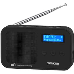 DAB+ digital radio Sencor SRD 7200 B,light and compact, rechargeable DAB+ and FM radio, blackWith the combined DAB+ and FM radio SENCOR SRD 7200 B, you can receive a large number of FM and DAB+ radio stations and have access to a large selection of music, news and other programs. The DAB radio delivers clear and powerful sound and is easy to operate and has autotune. The radio is light and compact, which makes it easy to carry around. You can take it with you on a picnic, camping trip or to your workplace. The DAB+ radio comes with additional features such as an alarm clock, snooze function and sleep timer, making it a versatile device that can serve multiple purposes. Built-in rechargeable battery, stereo output and backlit LCD display.SENCOR