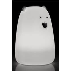 Night lamp for childrens room, rechargeable, multicolor, BPA free, Polar bearNight light - the ultimate night light for your child's room - multicolor portable rechargeable LED night light with a polar bear design, made of soft silicone that is BPA free. 9 different color options so your child can choose the perfect shade to match their mood or decor. The LED technology ensures a gentle, soothing glow that won't disturb their sleep, and the rechargeable battery means you don't have to worry about constantly changing batteries or having a socket nearby. The polar bear design adds a touch of whimsy to your child's room and creates a magical atmosphere that will inspire their imagination. Plus, the compact size and portable design means it's easy to take on trips or move around the room. Invest in your child's comfort and imagination - make your child's room feel magical.goobay