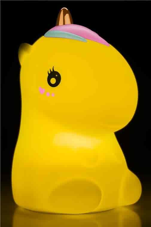 Night lamp for childrens room, rechargeable, multicolor, BPA free, UnicornNight light - the ultimate night light for your child's room - multicolor portable rechargeable LED night light with a polar bear design, made of soft silicone that is BPA free. 9 different color options so your child can choose the perfect shade to match their mood or decor. The LED technology ensures a gentle, soothing glow that won't disturb their sleep, and the rechargeable battery means you don't have to worry about constantly changing batteries or having a socket nearby. The polar bear design adds a touch of whimsy to your child's room and creates a magical atmosphere that will inspire their imagination. Plus, the compact size and portable design means it's easy to take on trips or move around the room. Invest in your child's comfort and imagination - make your child's room feel magical.goobay