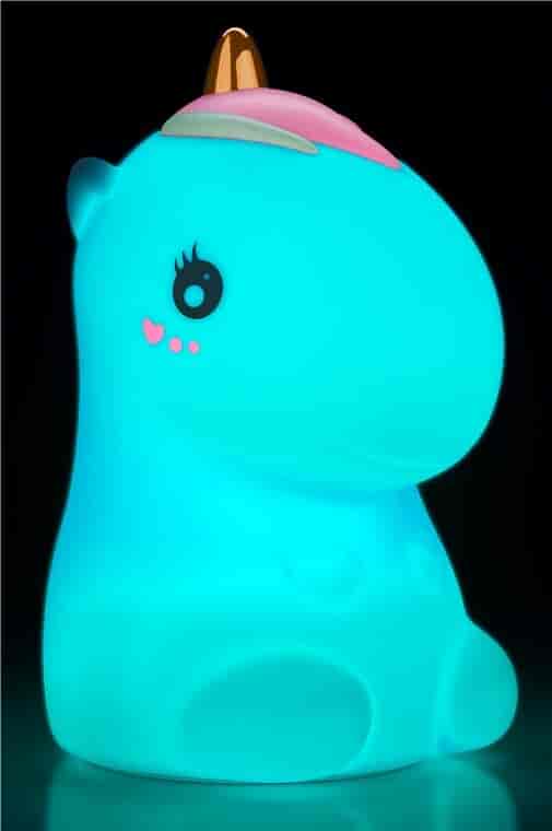 Night lamp for childrens room, rechargeable, multicolor, BPA free, UnicornNight light - the ultimate night light for your child's room - multicolor portable rechargeable LED night light with a polar bear design, made of soft silicone that is BPA free. 9 different color options so your child can choose the perfect shade to match their mood or decor. The LED technology ensures a gentle, soothing glow that won't disturb their sleep, and the rechargeable battery means you don't have to worry about constantly changing batteries or having a socket nearby. The polar bear design adds a touch of whimsy to your child's room and creates a magical atmosphere that will inspire their imagination. Plus, the compact size and portable design means it's easy to take on trips or move around the room. Invest in your child's comfort and imagination - make your child's room feel magical.goobay