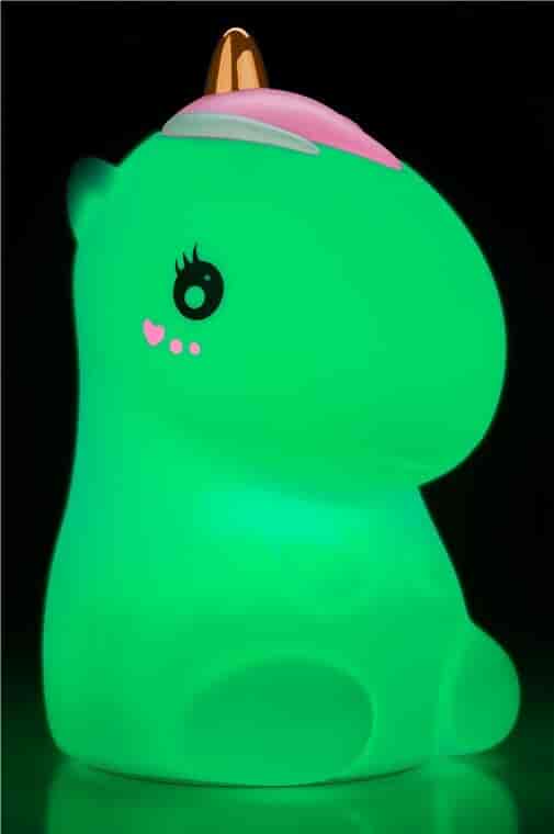 Night lamp for childrens room, rechargeable, multicolor, BPA free, UnicornNight light - the ultimate night light for your child's room - multicolor portable rechargeable LED night light with a polar bear design, made of soft silicone that is BPA free. 9 different color options so your child can choose the perfect shade to match their mood or decor. The LED technology ensures a gentle, soothing glow that won't disturb their sleep, and the rechargeable battery means you don't have to worry about constantly changing batteries or having a socket nearby. The polar bear design adds a touch of whimsy to your child's room and creates a magical atmosphere that will inspire their imagination. Plus, the compact size and portable design means it's easy to take on trips or move around the room. Invest in your child's comfort and imagination - make your child's room feel magical.goobay