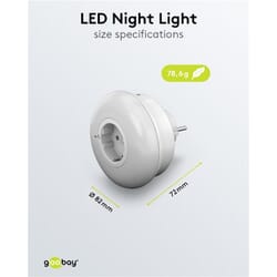 Kompakt natlampe LED med stikkontakt