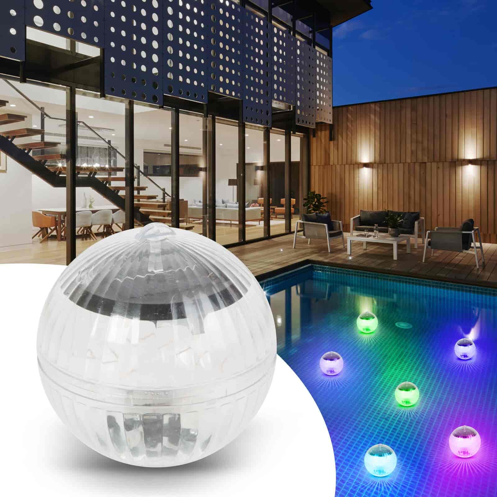 RGB Solar Pool Ball med farveskift, solcelle, 13 farver. Til pool.havebassin, jacuzzi eller ophængning.
