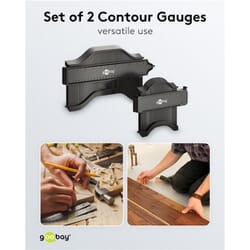 Contour Gauge, Set of 2Contour Gauge, Set of 2. contour gauge duplicators with lock to fix the contour in place. The contour gauge profile tool eliminates the need to create complicated templates when laying laminate, parquet, tiles, vinyl, PVC or carpet. This set of contour gauges is perfect for a wide range of applications. Whether you are a woodworker, metalworker, or even a hobbyist, these tools will greatly enhance your measuring capabilities. Use them to accurately measure and replicate complex shapes, angles, and profiles for precise cutting, shaping, and fitting. From furniture making to automotive restoration, this set will be your go-to tool for achieving flawless results. Invest in this versatile set today and elevate your craftsmanship to new heights.goobay