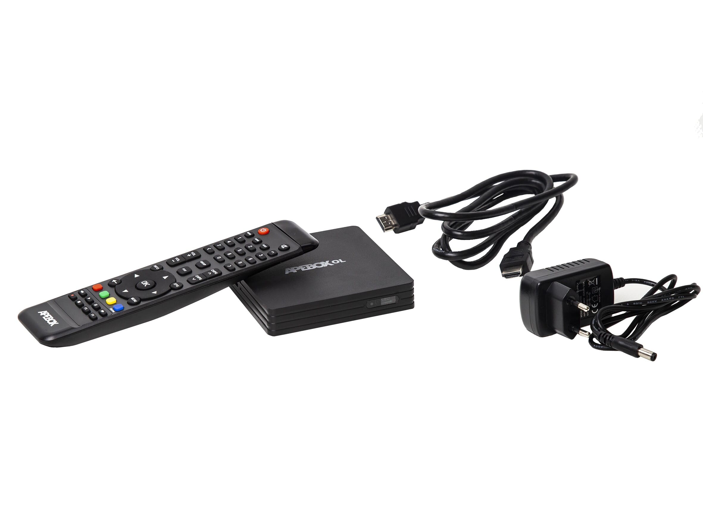 Apebox OL - 4K UHD IPTV media streamer.Multiprotokol TV (Stalker, Xtream, M3U)ApeboxAPEBOX Sort Apebox OL IPTV er en kraftfuld, stabil, hurtig og brugervenlig Linux OTT UHD 2160p IPTV modtager. Den understøtter HDR10 HLG 10 bit H.265 og er ideel for dem, der søger en simpel, men effektiv IPTV Full 4K multimediemodtager til en overkommelig og absolut fair pris. Multi TV protokol tillader afvikling af Stalker, Xtream og M3U. Dual WiFi, 100 Mbps LAN, HDR10HLG, H.265,VP9, 8 GB Flash, 1 GB DDR3, USB2.0. Med ny lækker letbetjent fjernbetjening.IPTV Boksen, Apebox OL, forbinder ubesværet til en bred vifte af streamingtjenester, hvilket giver dig adgang til et omfattende bibliotek af underholdningsmuligheder. Fra populære video-on-demand-platforme til live tv-udsendelser, denne alsidige enhed imødekommer alle dine streamingbehov og tilbyder et omfattende udvalg af kanaler og shows lige ved hånden. Læs mere...