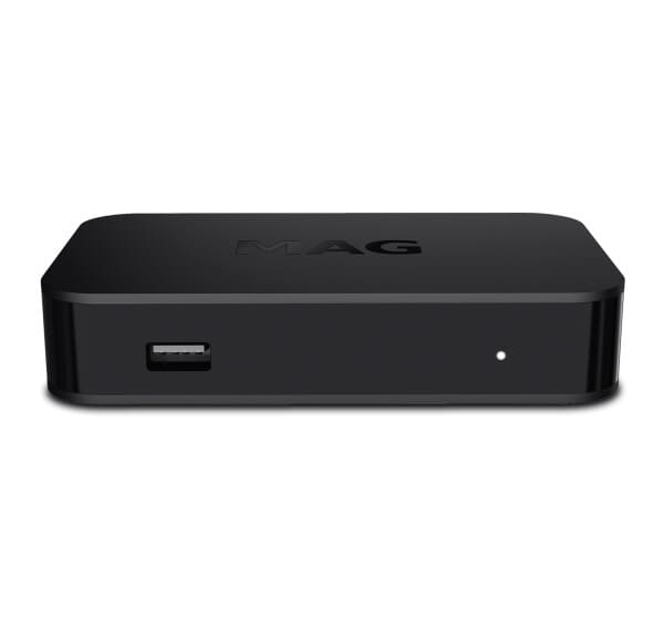 DEMO - MAG522w3 Linux IPTV mediaplayer 4K HEVC WiFiInfomirBrugt - Demo Sort DEMOVARE - HAR VÆRET TIL BESIGT HOS KUNDE - 100% OK.MAG522w3 Wi-Fi er den femte generations højtydende Linux-drevne set-top-boks lavet i Micro 2-designet. Enheden afspiller 4K HDR-video ved 60 fps og understøtter alle moderne video-codecs, inklusive HEVC. MAG522 har Amlogic S905X2-chipsættet komplet med en ARM Cortex-A53 CPU. Enheden har 1 GB RAM og 4 GB internt lager. Set-top-boksen giver dig mulighed for at opnå ydeevne op til 18.400 DMIPS. MAG522 afspiller otte-kanals Dolby Digital PlusTM-lyd. Tilslut din set-top-boks til et kompatibelt tv eller et hjemmebiografhøjttalersystem for at nyde fantastisk lyd.