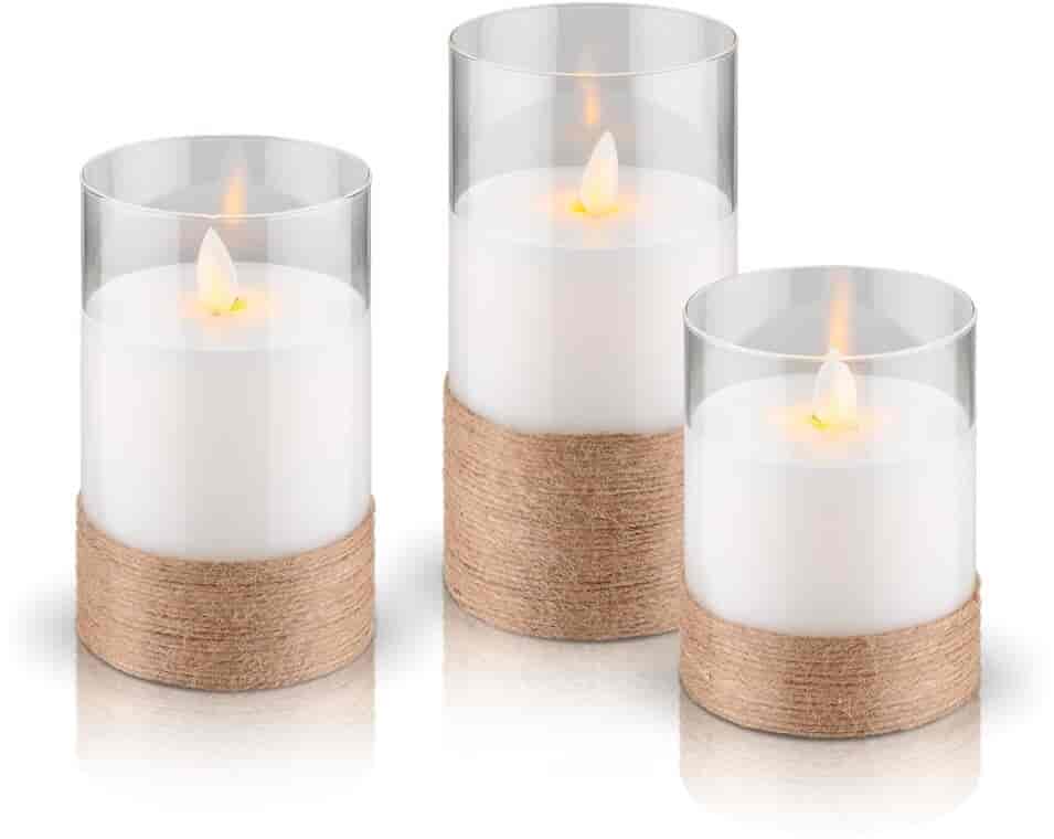 LED Wax candle in light,...