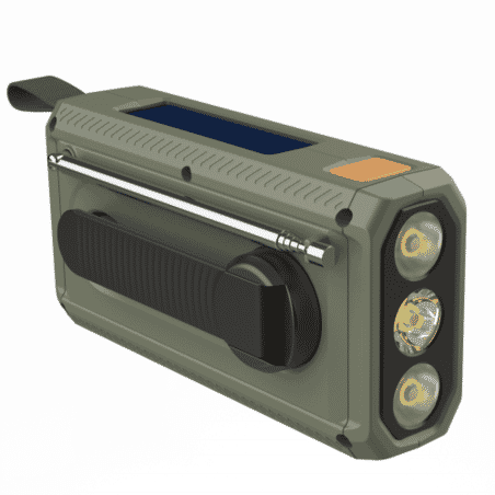 Noxon Dynamo Solar 211 emergency radioThe Noxon Dynamo Solar 211 emergency radio is your ideal portable companion that listens to radio in digital quality DAB+ or via FM and receives music via Bluetooth streaming. At the same time, it is also a flashlight, reading light, power bank – and all without an external power supply. As a solar radio or powered by the dynamo, the Noxon Dynamo Solar 211 is independent of external power sources and is therefore perfect for ensuring radio reception at all times. The integrated battery has an operating time of 15 hours at medium volume, and the radio can be easily charged using the USB-C connection.N.A.