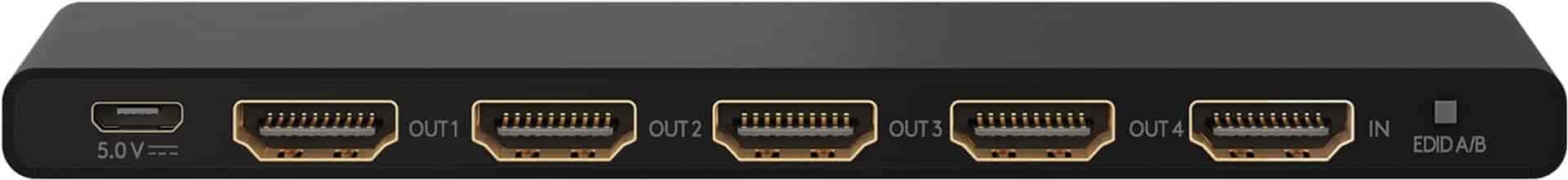 HDMI Splitter 1 to 4. Easily share HDMI signal to several screens, 4K UHD @ 60 Hz