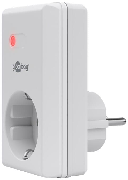 Fjernbetjent stikkontakt - 230V - 1100 W.goobayTænd/sluk ure Hvid Fjernbetjent stikkontakt i sæt med stikkontakt og fjernbetjening. Den fjernbetjente stikkontakt er en sikker og bekvem løsning til at styre en indendørs elektrisk enhed eller lampe med maksimalt 1100 W. En fjernbetjent stikkontakt er særligt velegnet til svært tilgængelige indendørs områder og er nemt installeret (dansk vejledning medfølger). Rækkevidden er op til 30 meter. Betjen dine lamper fra sofaen med et enkelt tryk.