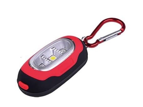 LED lygte med karabinhage - som nøglevedhæng, altid ved hånden. Lille lygte til tasken, bæltet eller nøgleringen