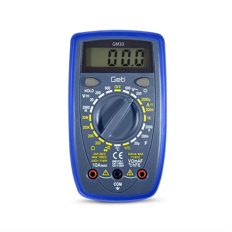 Multimeter GM33B, kompakt multimeter, mål spænding, strøm og modstand
