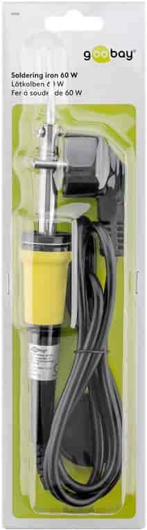 Loddekolbe 60 Watt med holdergoobayLoddekolbe - loddestation Sort / Gul Loddekolbe 60 Watt. En alsidig loddekolbe til hobbybrug, ideel til forskellige loddeopgaver som printplader, SMD-komponenter og DIP. Den kompakte, enkle løsning er perfekt til gør-det-selv-projekter. Udstyret med en fin spids, egnet til små reparationer og blyfri lodning på printplader, husholdningsapparater og elektriske systemer.