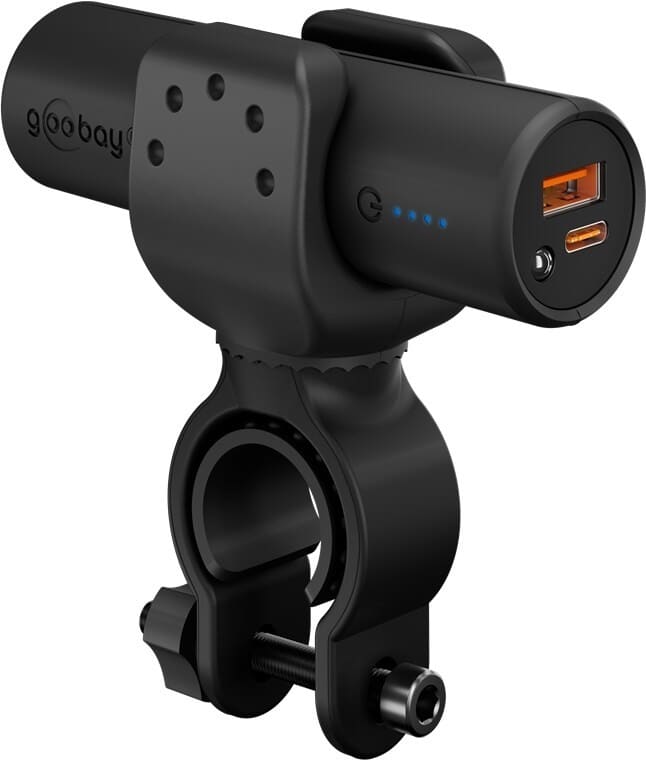 Powerbank til cykel - Bike Power Bank 5.0 (5.000 mAh), USB-A QC, USB-C. Smart Powerbank til cyklen,