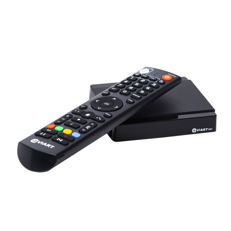 Android TV boks IPTV multimediaboks - Qviart OGAQVIART LUNIXQviart Sort Qviart OGA er en ny stærk Android TV boks der tåler sammenligning med andre High End IPTV bokse - men til en absolut fair pris. Her får du stemmestyret fjernbetjening, Dual band WiFi, 4K/8K, USB 3.0, Bluetooth 5.1 og meget mere. 2GB DDR4 og 16GB Flash giver masser af muligheder for installation af dine yndlings App's. Alt betjenes via en lækker fjernbetjening med god respons og stemmestyring. Qviart OGA er både hurtig og nem at betjene, med kræfter til at håndtere selv de mest krævende services. Kommer preloaded med den velkendte QTV app, der gør det nemt at koble op mod enhver IPTV service. Oplev TV på en bedre måde. Android TV boks IPTV multimediaboks - Qviart OGAQVIART LUNIXQviart Sort Qviart OGA er en ny stærk Android TV boks der tåler sammenligning med andre High End IPTV bokse - men til en absolut fair pris. Her får du stemmestyret fjernbetjening, Dual band WiFi, 4K/8K, USB 3.0, Bluetooth 5.1 og meget mere. 2GB DDR4 og 16GB Flash giver masser af muligheder for installation af dine yndlings App's. Alt betjenes via en lækker fjernbetjening med god respons og stemmestyring. Qviart OGA er både hurtig og nem at betjene, med kræfter til at håndtere selv de mest krævende services. Kommer preloaded med den velkendte QTV app, der gør det nemt at koble op mod enhver IPTV service. Oplev TV på en bedre måde.