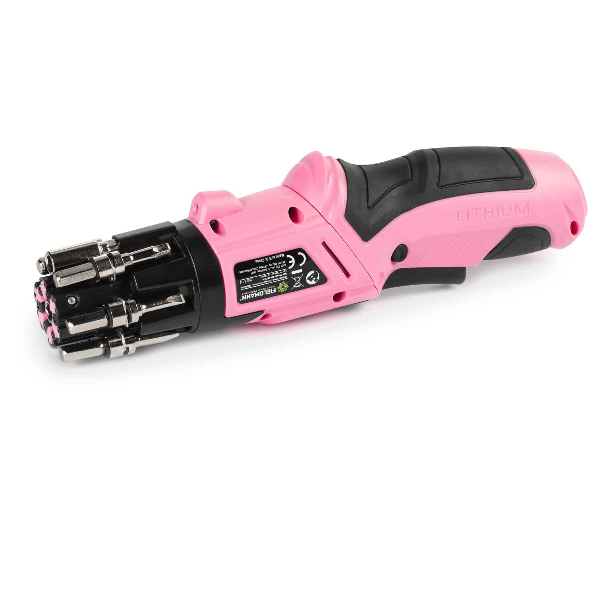Cordless screwdriver Pink 3.6VExperience the ultimate power and convenience with the FIELDMANN FDS 10112-A Cordless Screwdriver – your reliable partner in any DIY task! In a fresh and eye-catching pink color, this cordless screwdriver is not just a power tool, it's also a statement piece for your toolbox. Whether it's furniture assembly, repairs, or other DIY tasks, this screwdriver is your dependable companion.Fieldmann