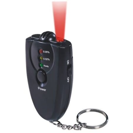 Alcohol tester with red LED lightElectronic alcohol tester with three levels for indication of blood alcohol level. It works on the principle of a breath test. Ideal for an indicative alcohol screening for drivers, for driving schools or for checking employees, etc. alcohol tests of this type can only be used as indicative reference alkohol tests.N.A.