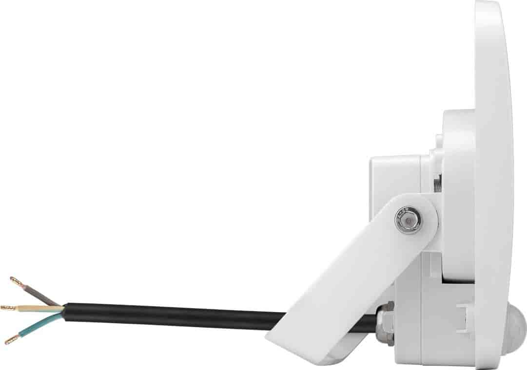 LED outdoor spotlight, 30 W, slim design, with motion detectorModern lighting solution with PIR sensor for house entrances, garages, carports and access roads. Extremely flat design, ground-breaking design and high energy efficiency. Very long service life thanks to integrated, non-replaceable LED lamp. Delivers a very sharp, neutral white light with a large beam angle of 110°. IP64 sealed. PIR motion sensor. Must be installed by an authorized electrician. LIMITED QUANTITY.goobay