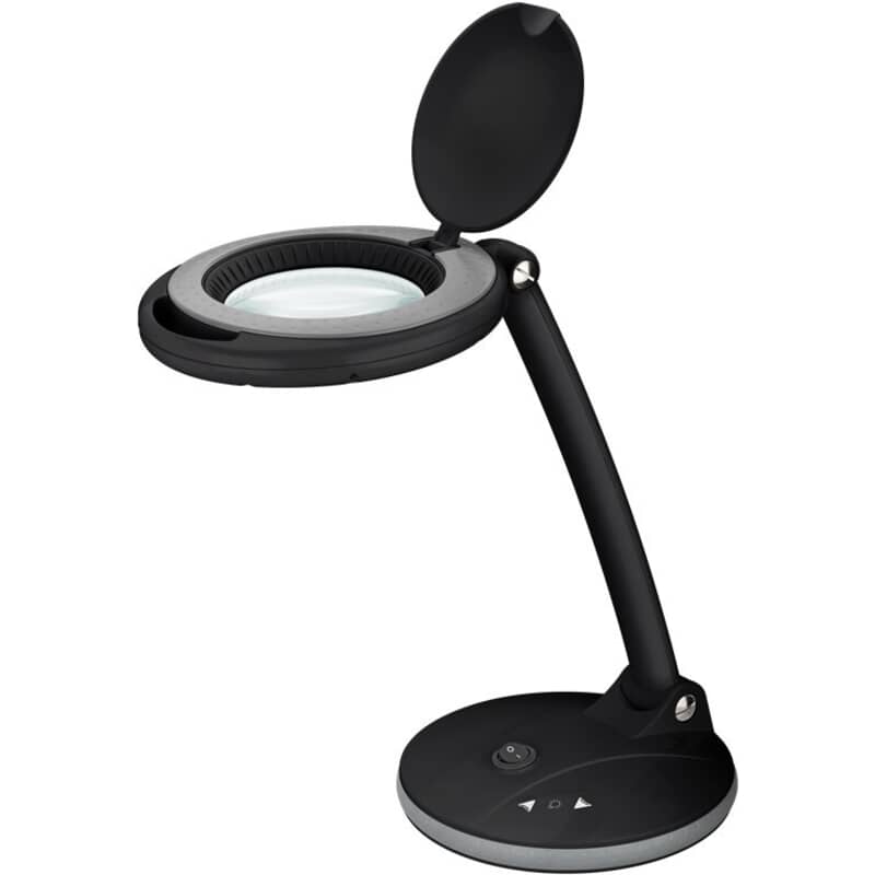 Luplampe med justerbart forstørrelsesglas, LED lys,100 mm.goobayLuplamper Sort Kompakt luplampe udført som bordlampe med justerbart forstørrelsesglas, LED lys Luplampe med touch-regulering. Luphovedet kan vippes op til 90° og drejes 75°, mens den skridsikre base sikrer stabilitet. Perfekt til kosmetik, som læsehjælp eller præcisionsarbejde som lodning og hobbyprojekter. Ideel som bord-, skrivebords-, tegne- eller læselampe. Luplampe med justerbart forstørrelsesglas, LED lys,100 mm.goobayLuplamper Sort Kompakt luplampe udført som bordlampe med justerbart forstørrelsesglas, LED lys Luplampe med touch-regulering. Luphovedet kan vippes op til 90° og drejes 75°, mens den skridsikre base sikrer stabilitet. Perfekt til kosmetik, som læsehjælp eller præcisionsarbejde som lodning og hobbyprojekter. Ideel som bord-, skrivebords-, tegne- eller læselampe.