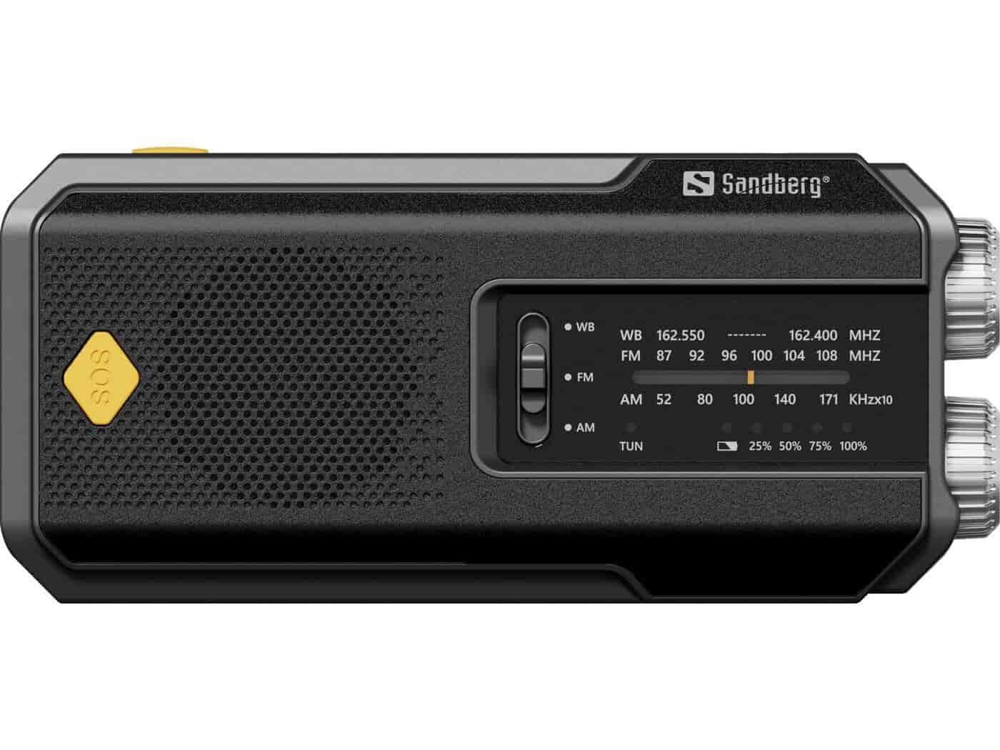 Emergency Radio with Hand Crank - Your Essential All-in-One Survival RadioIf the power goes out during a crisis, having a reliable emergency radio with a hand crank is essential. Recommended by authorities as part of your emergency preparedness, the Radio All-in-1 2000 ensures you stay informed even when internet and phone networks fail. This compact, robust device is more than just an emergency radio; it’s your all-in-one solution for any emergency or outdoor adventure. With AM/FM reception, multiple charging options—including USB, solar, and hand crank—and a built-in 2000 mAh power bank, it keeps your smartphone charged and you connected. It also features a powerful LED flashlight, SOS function, and up to 20 hours of radio playtime. Be prepared—order your emergency radio with a hand crank today!Sandberg