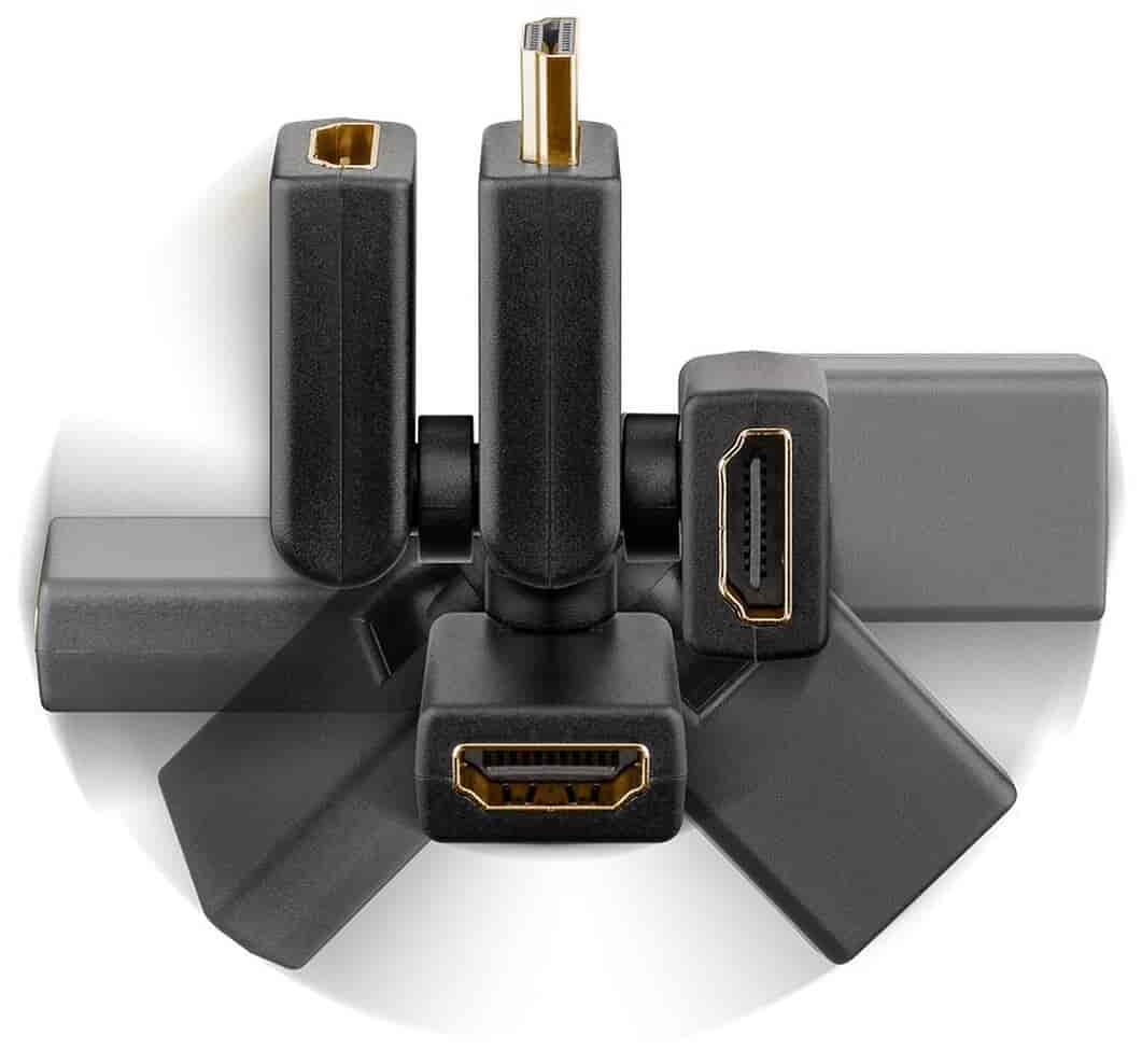HDMI™ Adapter 180° Fleksibel, 4K/60Hz, Perfekt til vægmonterede TVHDMI kabel Sort Denne fleksible HDMI™ adapter gør det nemt at tilslutte dine HDMI-kabler på svært tilgængelige steder, f.eks. bag en vægophængt fladskærm. Adapteren kan drejes op til 180°, hvilket gør den ideel til installationer, hvor pladsen er begrænset. Den fungerer på alle HDMI-tilsluttede enheder som IPTV-bokse, streamingbokse, spillekonsoller, projektorer og meget mere.