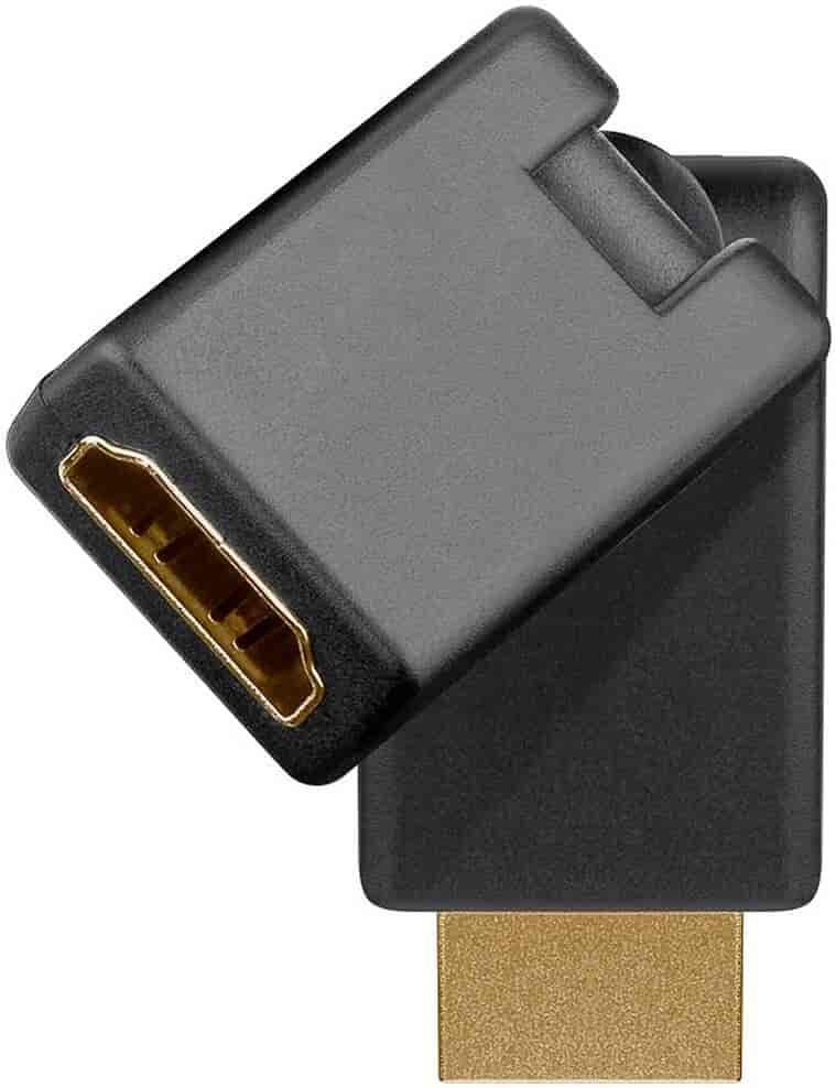 HDMI™ Adapter 180° Fleksibel, 4K/60Hz, Perfekt til vægmonterede TVHDMI kabel Sort Denne fleksible HDMI™ adapter gør det nemt at tilslutte dine HDMI-kabler på svært tilgængelige steder, f.eks. bag en vægophængt fladskærm. Adapteren kan drejes op til 180°, hvilket gør den ideel til installationer, hvor pladsen er begrænset. Den fungerer på alle HDMI-tilsluttede enheder som IPTV-bokse, streamingbokse, spillekonsoller, projektorer og meget mere.