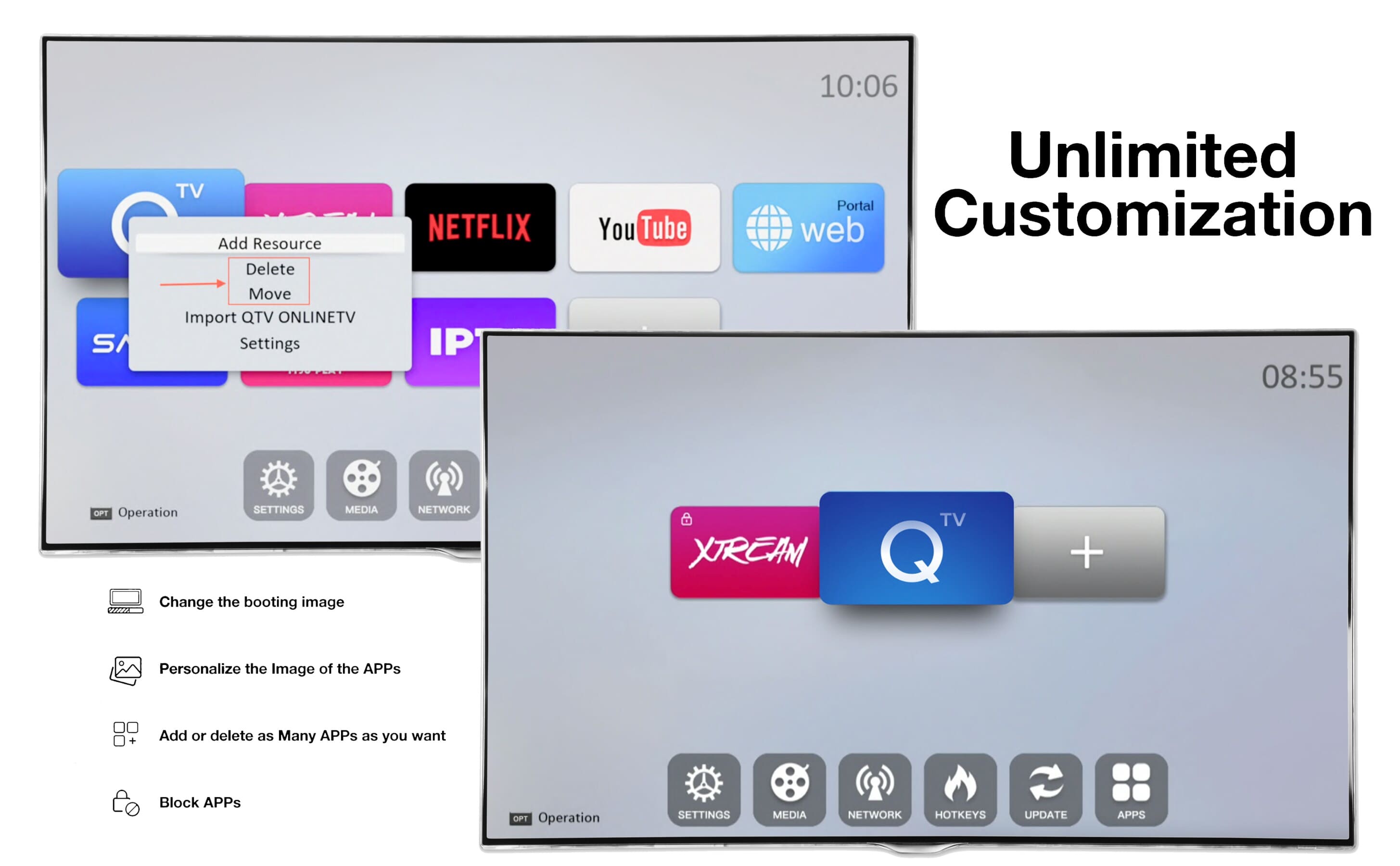 Qviart OG3 4K Streaming box WiFi Linux 4K UHD QTV appQviart OG3 4K is the latest IPTV and streaming box in Qviart's popular series. It is designed for users who want total freedom fast access to their favorite services and a stable 4K streaming experience without being tied to any provider. With a powerful GOKE processor built-in dual band WiFi and a user-friendly Linux system you are ready for the TV experience of the future. The improved remote control with learning function gives you full control of both the box and your TV. The box supports all popular IPTV formats including Stalker QTV Xtream and M3U and provides access to EPG VOD recordings subtitles and more. You can also enjoy apps like Netflix YouTube and Amazon Prime directly on the device. New box from Qviart- In stock now!QVIART LUNIX