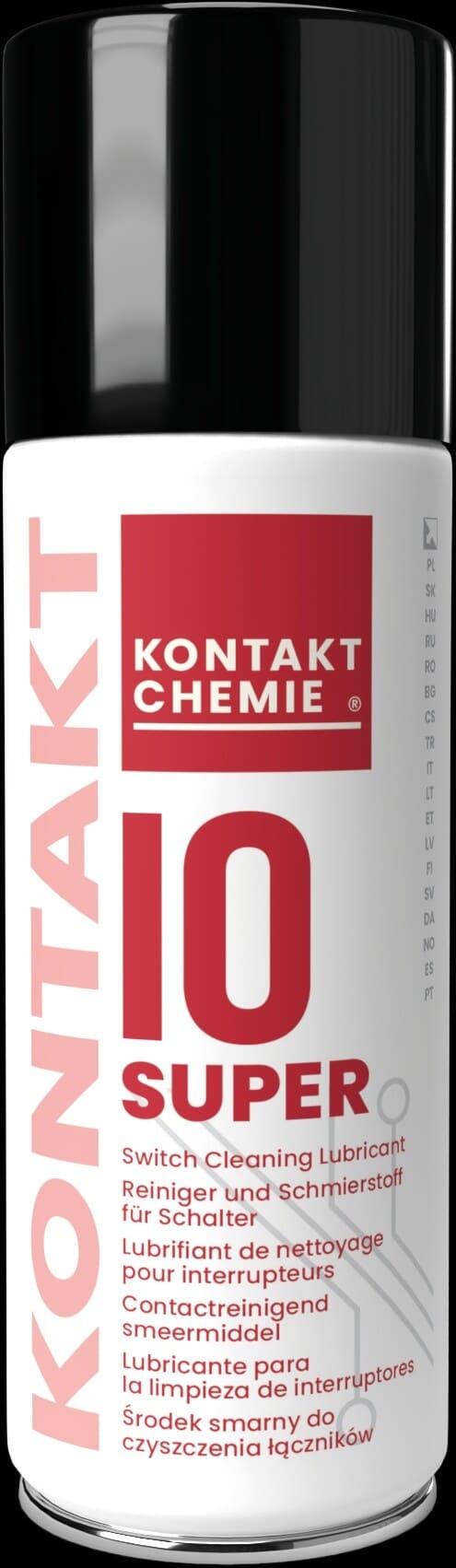 Contact Spray KONTAKT SUPER 10. Cleaning and Lubrication 200 mlKONTAKT SUPER 10 is a high-performance contact spray that combines powerful cleaning and lubrication for electrical contacts, switches, and relays. It removes grease, dirt, and oxidation from contact surfaces while leaving a thin, protective lubricating film. This film reduces contact resistance, prevents drying out, and repels dust. KONTAKT SUPER 10 eliminates contact bounce and prevents damage caused by arcing, ensuring stable and noise-free operation. Ideal for repairing and maintaining vintage radios, amplifiers, mixers, electric guitars, and other sensitive audio equipment. Supplied in a 200 ml aerosol can, perfect for both hobbyists and professional technicians seeking reliable electrical connections.Kontakt Chemie