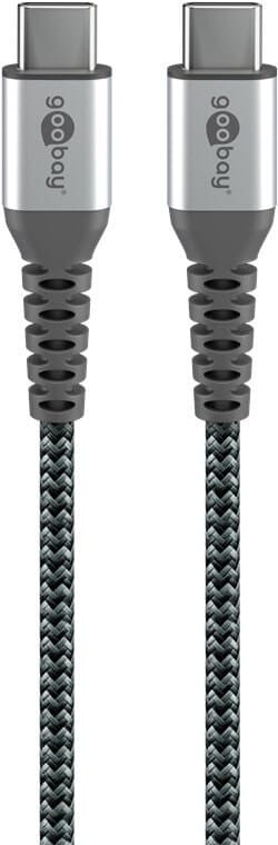 USB-C til USB-C kabel 60W (3A)-1 m robust tekstil-metal-knækaflastningDurable USB-C to USB-C cable (1 m) with metal plugs and strain relief Made for everyday use if you are tired of cheap cables that fail near the connector. The braided textile jacket and reinforced plugs improve durability, while you still get up to 60W charging and reliable data transfer.Choose a cable built to last - 60W (20V/3A) charging and 480 Mbps data.goobay