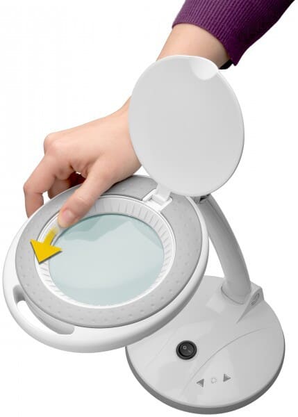 Luplampe, bordlampe med forstørrelsesglas, LED lys,100 mm.