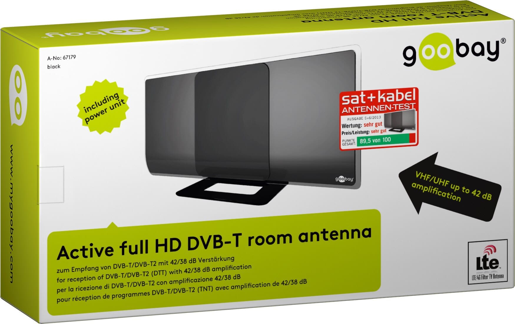 Full HD DVB-T/T2 stueantenne med LTE/4G filter