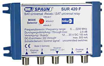 Spaun SUR 420 F - Universal SAT relæ / DiSEqC switch. Absolut topkvalitet.