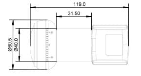 Teknisk tegning - Universal Single til parabol -  LNB 0.1 dB DVB-S2 (4K/HDTV/3D)