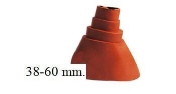 Manchet til beskyttelse ved taggennemføring af rør til antenne og parabol. Passer på rør mellem 38-60 mm. Rød.