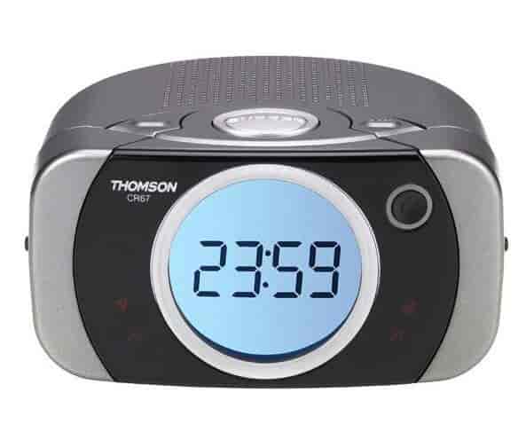 Clockradio with FM radio tuner, snooze, wake on music or alarm, dual alarm and GradUwake.