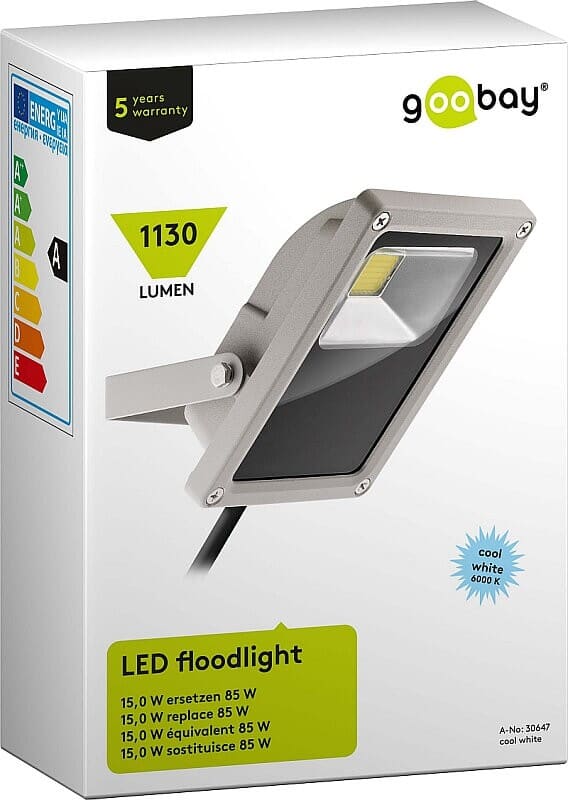 LED Floodlight 1130 lumen 6000 kelvin cool white