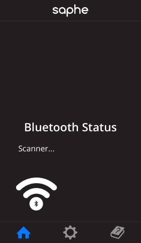 Saphe trafikalarm, se politiets fotovogn før den ser dig ! Opstart af Saphe app'en. Telefon scanner efter Saphe og forbinder. Du