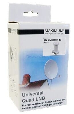 Maximum XO-14 Quad LNB - One LNB sends signal to 4 digital receivers. Maximum Quad