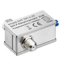 Dæmpeled med DC gennemgang. 0-20 dB justerbar.goobayLNB Tilbehør Sølv Attenuator, justerbar 0-20 dB. Dæmpeled med DC gennemgang. Bruges til at dæmpe signaler der er for stærke, for at undgå overstyring af modtageren. Frekvensområde: 0,1 MHz - 2400 MHz. 75 ohm
