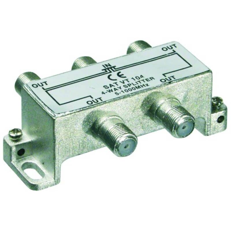 4-vejs splitter til radio, TV og kabel TV signal,5-1000 MHz. 4-vejs splitter til radio, TV og kabel TV signal,5-1000 MHz.