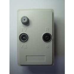 Wall outlet for SAT, TV and FM. Fits danish FUGA® system.